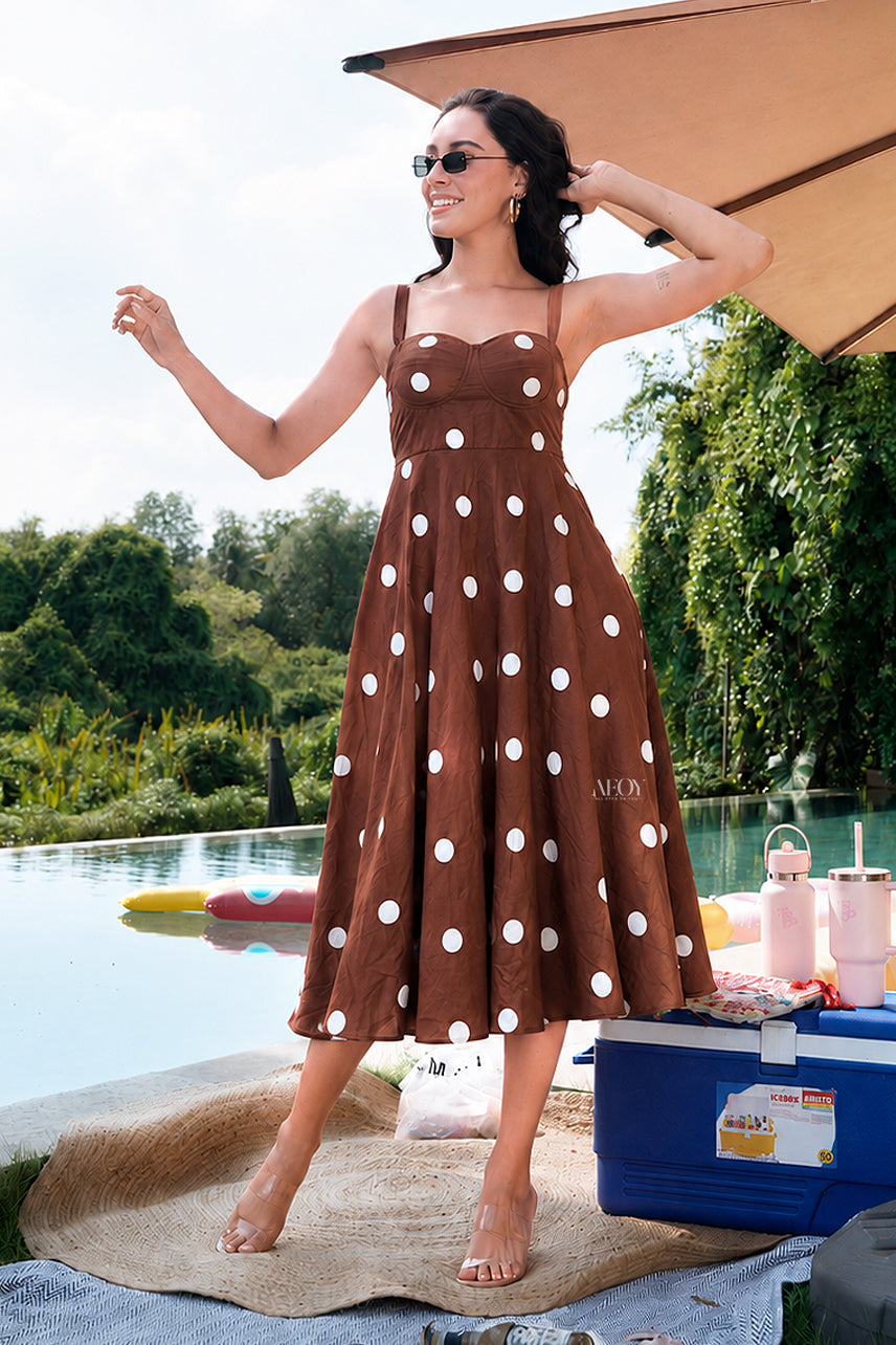 Polka Midi Dress | Midi Dress for Women