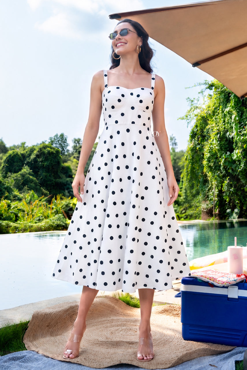 Polka Midi Dress