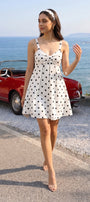 White polka mini dress