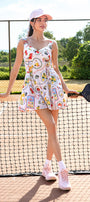 Positano print mini dress