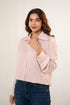 Pink shirt with pearl embellishment