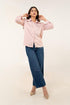 Blush pink pearl detail shirt women