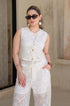 Elegant white matching set outfit
