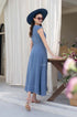 Casual blue midi dress summer outfit