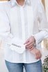 Elegant white shirt embellished neckline